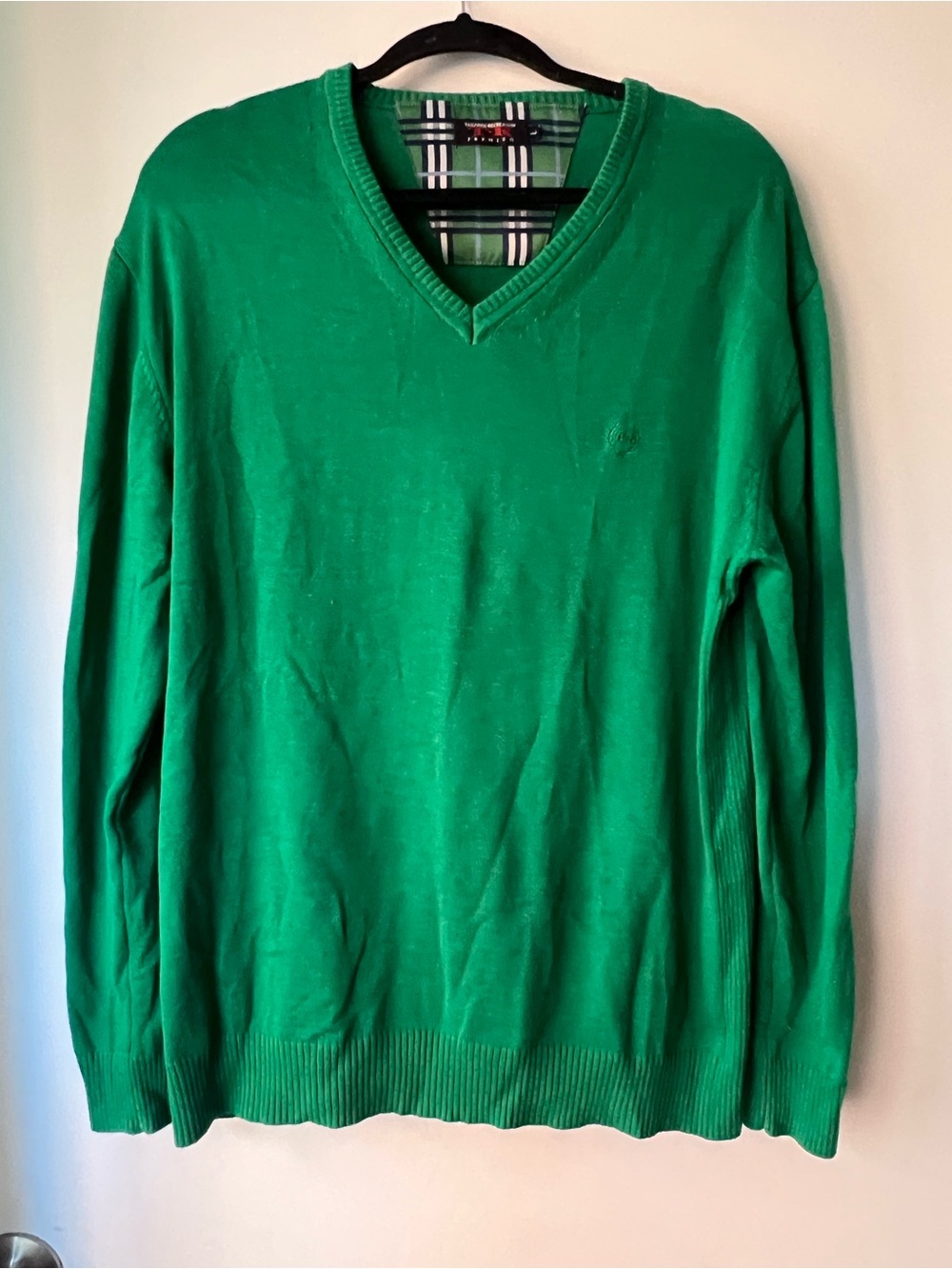 Emerald Green V-Neck Men's Sweater